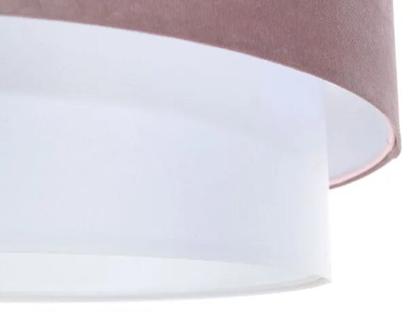 Biało-różowa lampa wisząca z dwuczęściowym abażurem - S434 M4-L48