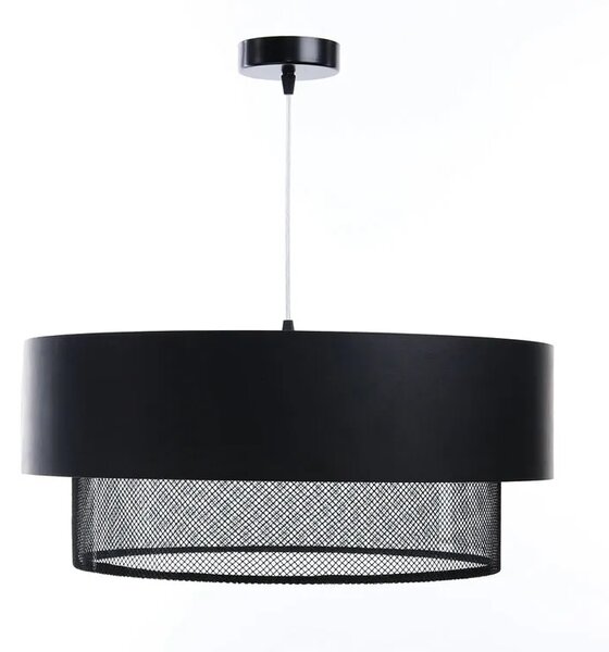 Czarna lampa wisząca nad stół z siatką - S435 D1-G89