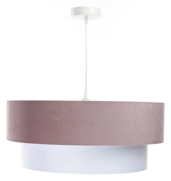 Biało-różowa lampa wisząca z dwuczęściowym abażurem - S434 M4-L48