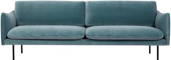 Sofa z aksamitu z metalowymi nogami Moby (3-osobowa)