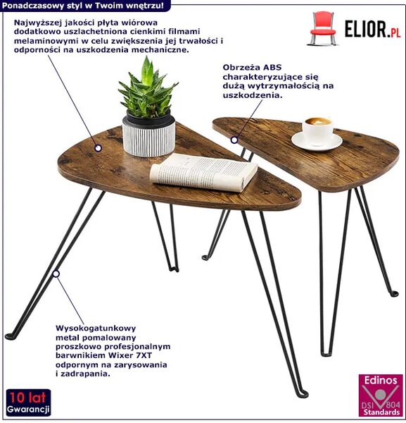 Komplet 2 sztuk stolików kawowych do salonu E8-E88