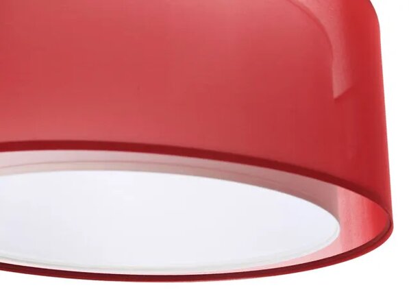 Czerwona lampa wisząca z podwójnym kloszem - S436 E9-D13