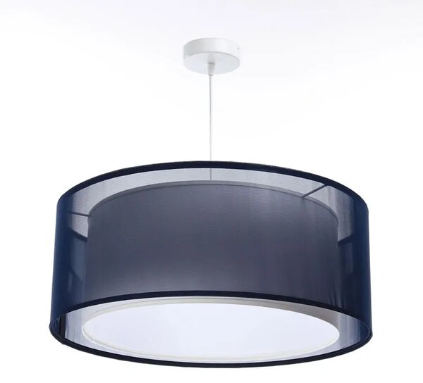 Granatowa lampa wisząca z podwójnym abażurem - S436 A7-K54