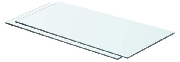 Półki, 2 szt., szklany, przezroczysty panel, 60 x 25 cm