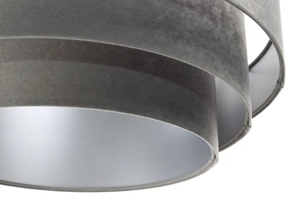 Szaro-srebrna lampa wisząca welurowa - 14X S439 N5-D71