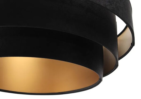 Czarno-złota welurowa lampa wisząca glamour - 5X S438 B8-P87