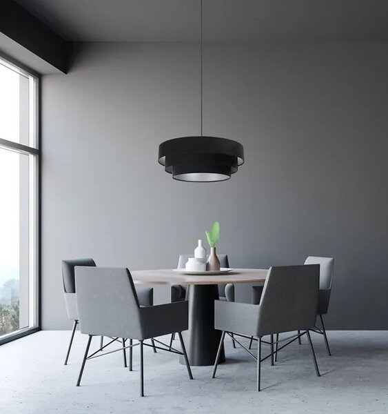 Czarno-srebrna potrójna lampa wisząca - 22X S438 R7-S13