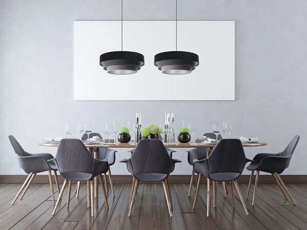 Okrągła lampa wisząca z trzywarstwowym abażurem S446 W0-K45