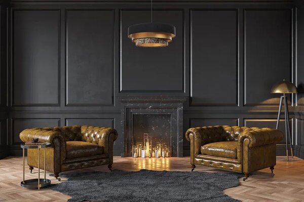 Czarno złota elegancka lampa wisząca nad stół 4X S448 G5-B90