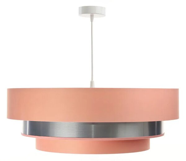 Różowo-srebrna okrągła lampa wisząca nad stół - S458 C8-F91