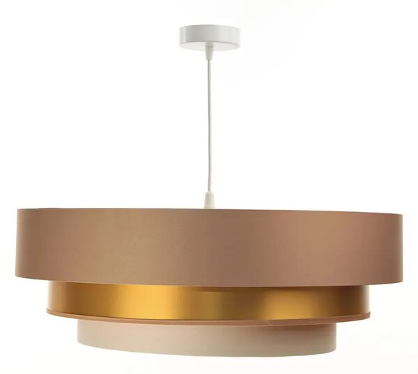Beżowo-złota potrójna lampa wisząca glamour - S461 E1-D71