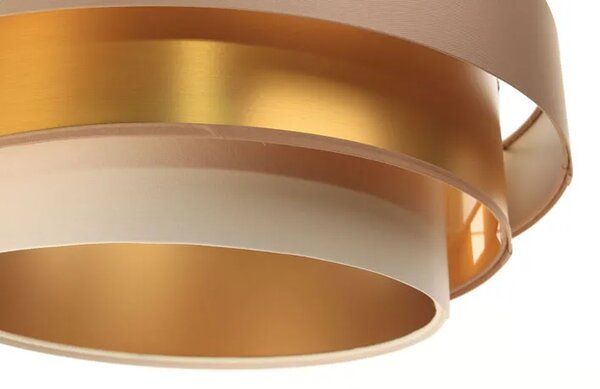 Beżowo-złota potrójna lampa wisząca glamour - S461 E1-D71