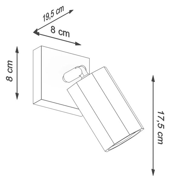 Drewniany loftowy kinkiet ruchomy - S472 L3-E63