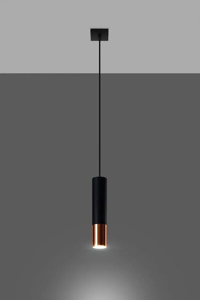 Czarno miedziana lampa wisząca nad wyspę M2-K49