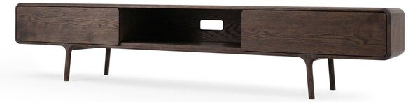 Brązowa szafka pod TV z litego drewna dębowego 220x45x45 cm Fawn – Gazzda