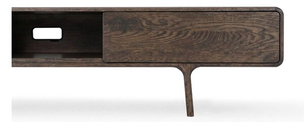 Brązowa szafka pod TV z litego drewna dębowego 220x45x45 cm Fawn – Gazzda