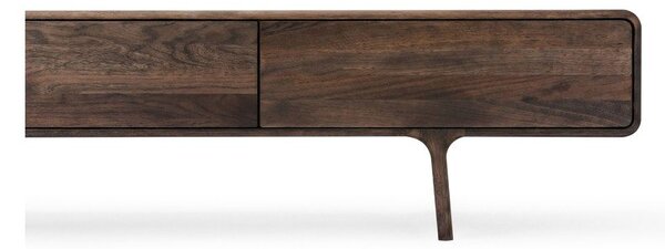 Brązowa szafka pod TV z litego drewna dębowego 220x45x45 cm Fawn – Gazzda