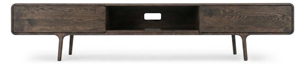 Brązowa szafka pod TV z litego drewna dębowego 220x45x45 cm Fawn – Gazzda