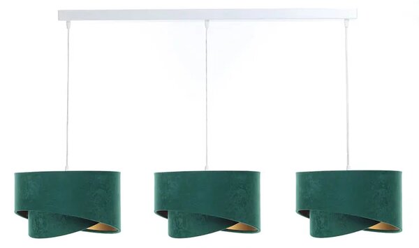 Biało-zielona lampa wisząca nad stół potrójna - S498 P3-F29