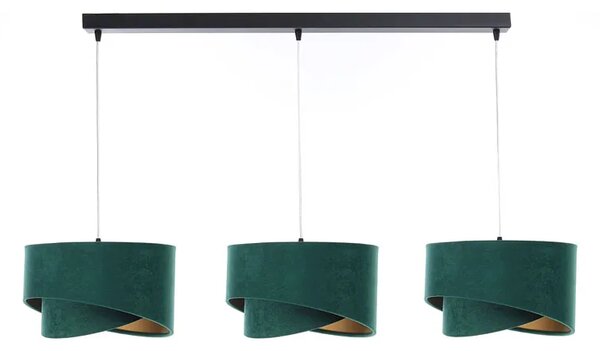 Czarno-zielona asymetryczna lampa wisząca nad stół - S498 M9-C51