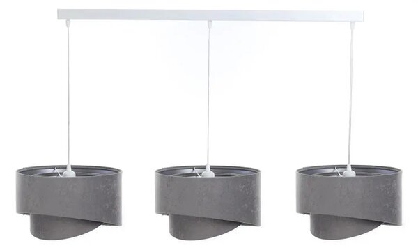 Szara asymetryczna lampa wisząca nad stół - 3X S501 H1-K59