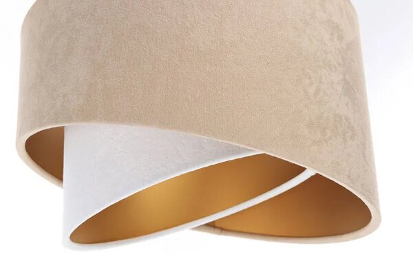 Beżowa potrójna lampa wisząca welurowa - 7X S503 N2-L48