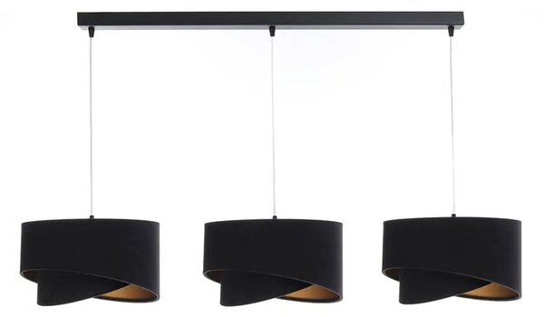 Czarna potrójna lampa wisząca nad stół glamour - 5X S500 N5-W31