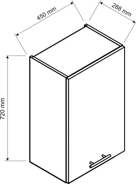 Szafka kuchenna wisząca z drzwiczkami biała 45 cm W5-S49