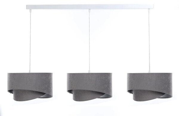 Szara asymetryczna lampa wisząca nad stół - 3X S501 H1-K59