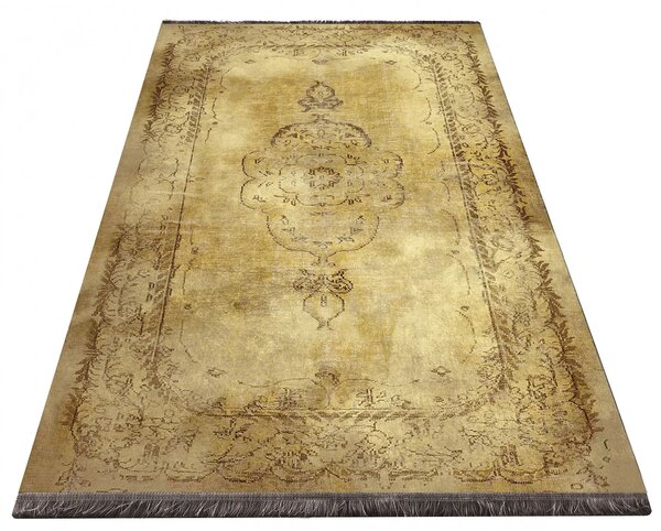 Złoty elegancki dywan z frędzlami - Romis