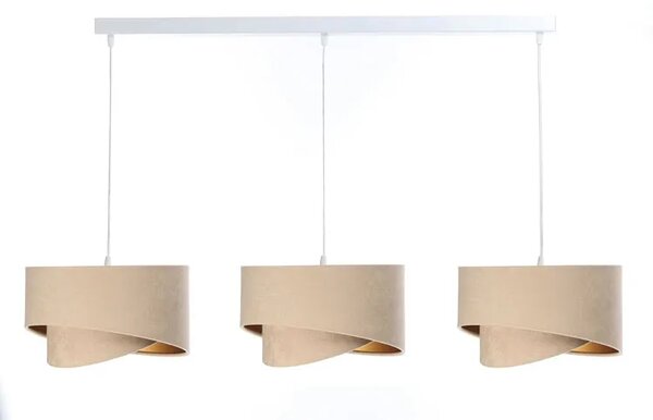 Beżowa potrójna lampa wisząca asymetryczna - S508 T8-N35