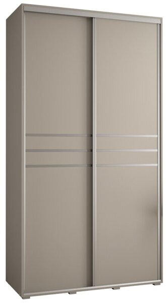 Szafa przesuwna wysoka Dakota 10 130, gł. 60 cm kaszmir + kaszmir + srebrny