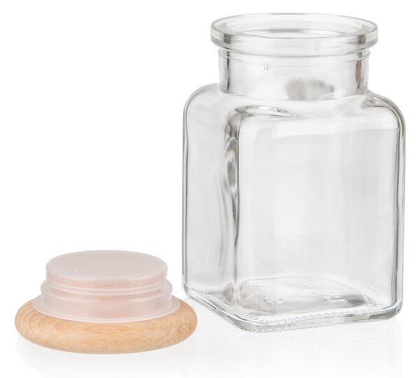ČistéDřevo Szklany słoik na przyprawy – drewniany 150 ml
