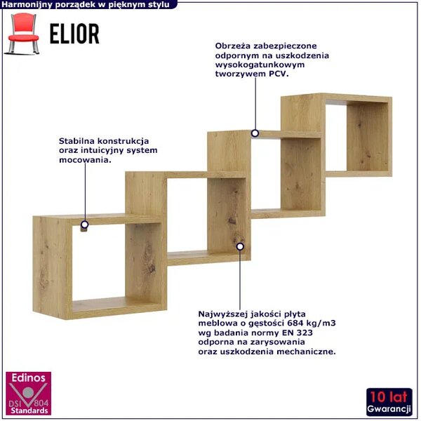 Minimalistyczna półka na książki dąb artisan F9-A71