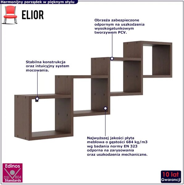 Minimalistyczna półka wisząca wenge F2-D81