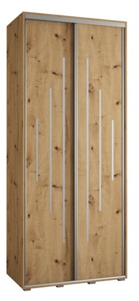 Szafa przesuwna wysoka Davos 12 120, gł. 45 cm artisan + artisan + srebrny
