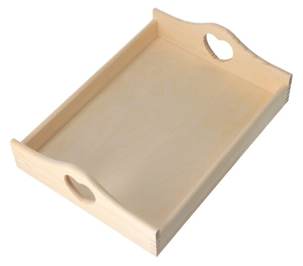 ČistéDřevo Taca do serwowania drewniana 40 × 30 cm z sercem