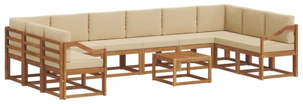 Modularny zestaw sof ogrodowych z litego drewna akacjowego