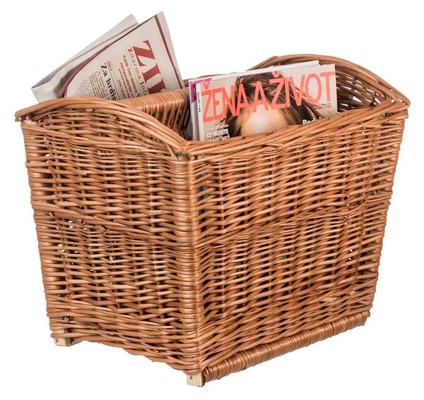 ČistéDřevo Stojak wiklinowy na gazety – podwójny