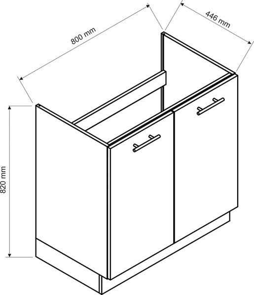 Szafka kuchenna pod zlew dąb artisan N7-S25