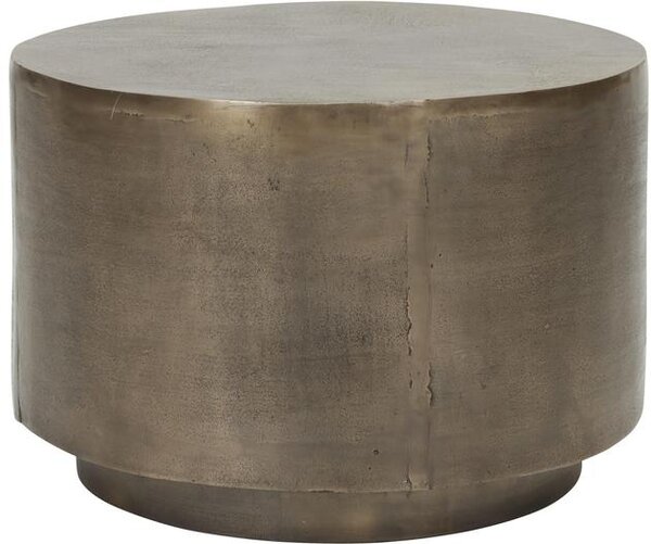 Okrągły stolik pomocniczy z metalu z antycznym wykończeniem Rota