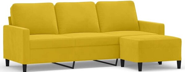 Sofa 3-osobowa z podnÃ³Å¼kiem, Å¼Ã³Åta, 180 cm, aksamit