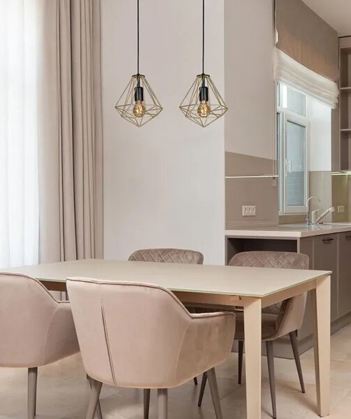 Podwójna loftowa lampa wisząca nad wyspę - S536 P8-D80
