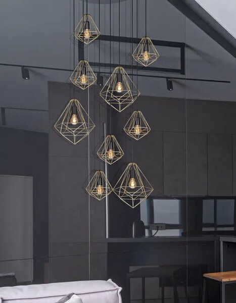 Duża druciana lampa wisząca kaskada - S539-Barex