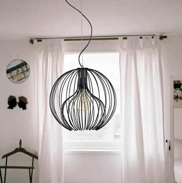 Czarna okrągła lampa wisząca loftowa - S541 D1-D57