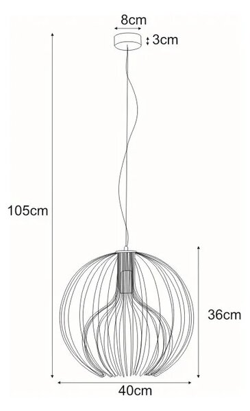 Biała druciana lampa wisząca kula - 4X S541 T2-A98