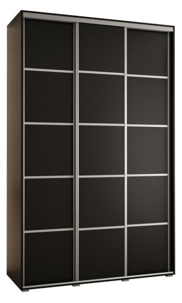 Szafa przesuwna wysoka Davos 4 160, gł. 60 cm czarny + czarny + srebrny