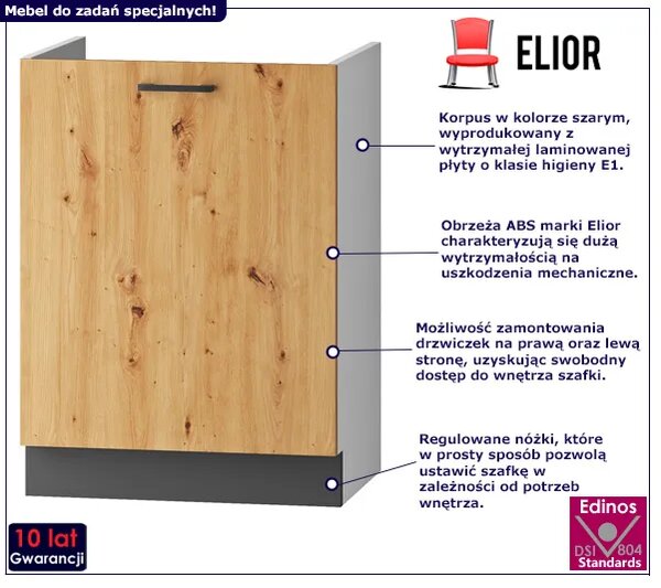 Szafka zlewozmywakowa do kuchni dąb artisan H1-W78