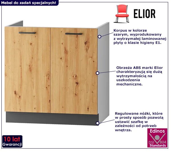 Szafka kuchenna pod zlew dąb artisan N7-S25