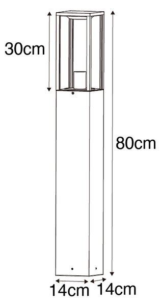 Przemysłowa stojąca lampa zewnętrzna rdzawy brąz 80 cm IP44 - Charlois